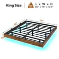 thumbnail image 2 of Afuhokles Floating Bed Frame King Size with LED Lights, Modern Metal Platform Bed, Brown, 2 of 7
