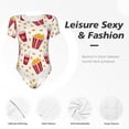 thumbnail image 6 of Daiia Popcorn print Women's Crew Neck Short Sleeve Bodysuit Fashion Tops Fit Casual Basic Extender Bodysuit-XX-Large, 6 of 9