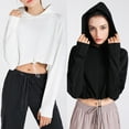 thumbnail image 1 of TFixol Sudadera con capucha para mujer con agujeros para el pulgar y cordón de manga larga, 1 of 8