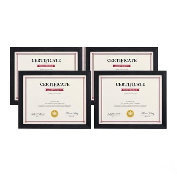 XIBUFE 1-Opening 8.5 X 11 Picture Frames,8.5 by 11 Picture Frame,Black,4 Count