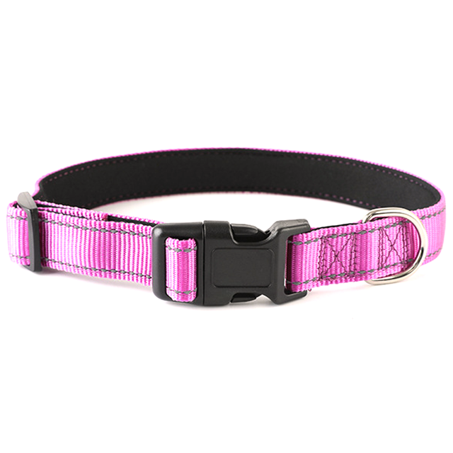 procesamiento de collar de perro collar pesado forro de nailon balístico collar de perro reflectante ajustable de acero inoxidable