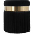 thumbnail image 1 of TOV Furniture Melody Black Tasseled Ottoman, 1 of 7