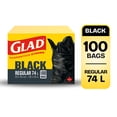 thumbnail image 1 of Glad Black Garbage Bags - Regular 74 Litres, 100 Trash Bags, 1 of 5
