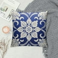 thumbnail image 2 of Shangniulu Moroccan Majolica Throw Pillow Covers Blue White Mexican Floral Square Pillowcases Cushion Cover for Room Sofa Chair Bed Home Decor, 2 of 5