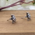 thumbnail image 5 of Oxidised Silver Turtle Earring Small Stud Tiny Turtle Tortoise Stud Earring Quirky Fun Stud Minimalist Handmade Stud Pushback Sterling 925, 5 of 7