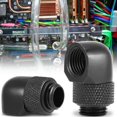 thumbnail image 4 of 12.9Mm G1/4 Thread 90 Degree Rotary Tube Connector Fitting For Pc Water Cooling Black, 4 of 8