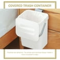 thumbnail image 2 of DINHEAROM Wall-mounted Hanging Trash Can Plastic White 1Set 9.6x7.5in, 2 of 8