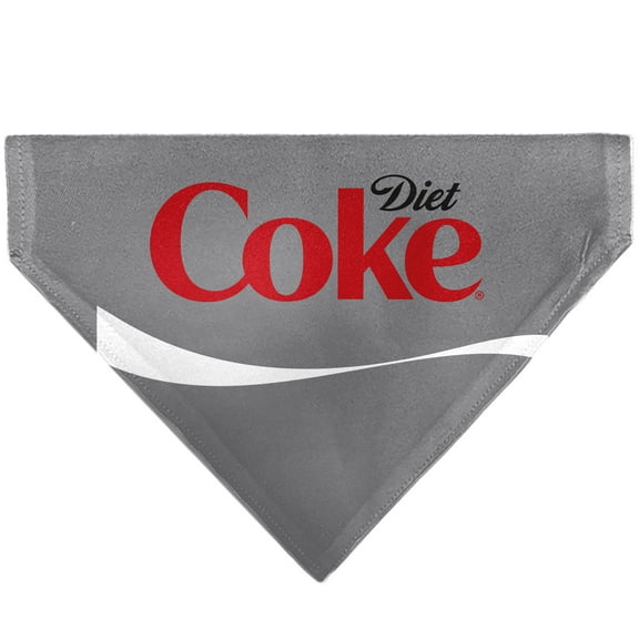 Coca-Cola Pet Bandana Diet Coke Logo Gray Red White Slip On Collar Bandana Only