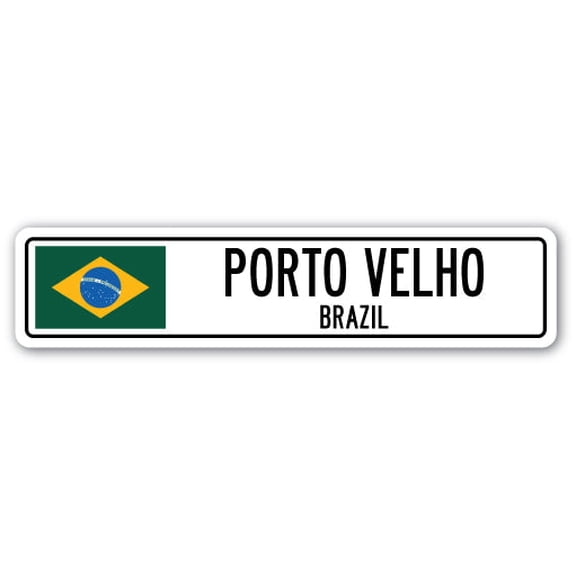 PORTO VELHO BRAZIL Street Sign Brazilian flag city country road wall gift