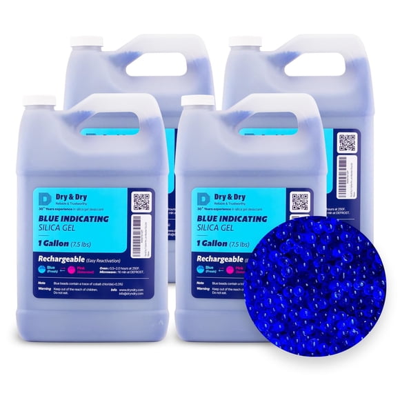 Perlas de gel de sílice Dry & Dry 13,5 kg con indicador azul, 3-5 mm