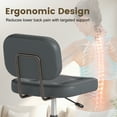 thumbnail image 5 of YERAIRR Armless Office Chair with Wide Seat, Computer Desk Chair Thickened Cushion PU Leather Swivel Upholstered Vanity, 5 of 7