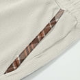 thumbnail image 6 of ROHUUQUE Men Waffle Shorts Drawstring Elastic Waist Straight Leg Solid Summer Bottoms with Pockets Beige, 6 of 8