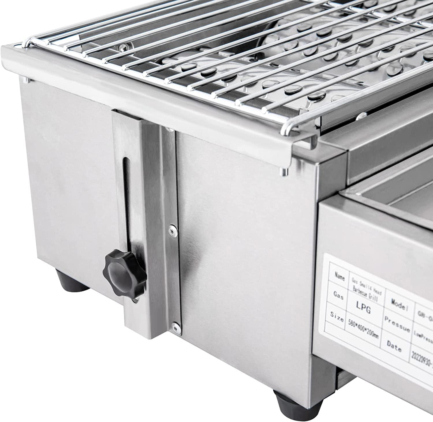 Miumaeov 4-Burner BBQ Grill Gas Stove Outdoor/Indoor Home Picnic Stainless Steel