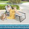 thumbnail image 4 of Costway Folding Lounge Chaise Chair 4 Position Patio Recliner w/Pillow Sunbathe Chair, 4 of 8