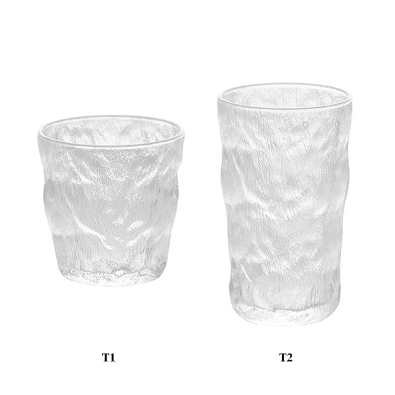 2 Pack Drinking Glasses Glacier Glass Cups, Old Fashioned Glass for