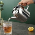 thumbnail image 4 of Durable Stainless Steel Teapot Spill Proof Design Ideal for Coffee and Tea Serving in Homes and Restaurants Kettle with Short Spout for Easy Pouring, 4 of 8