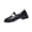 Black, variant on Women Mary Jane Shoes Buckle Thick Sole Retro Style Wide Width Large Size Comfortable Round Toe Shoes