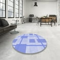 thumbnail image 4 of Ahgly Company Machine Washable Indoor Square Transitional Sky Blue Area Rugs, 3' Square, 4 of 7