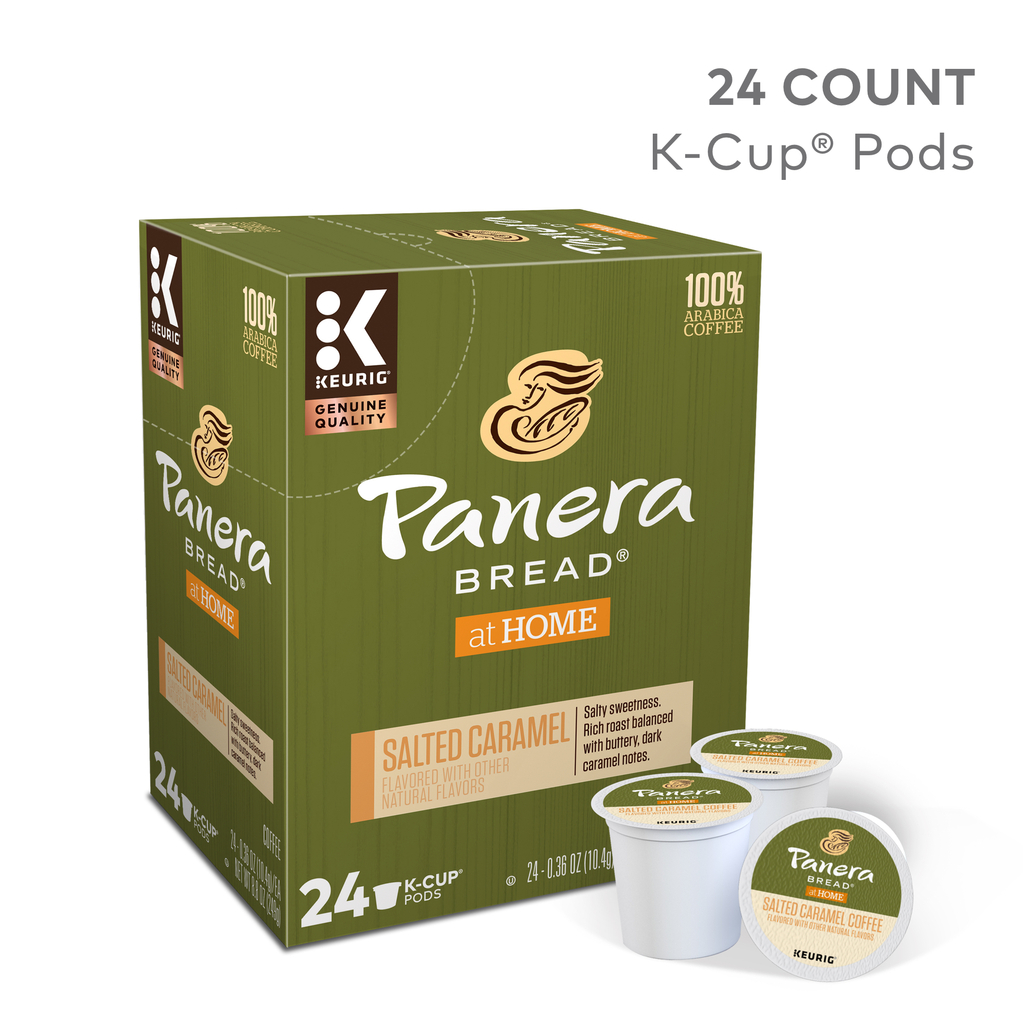 Panera Bread Salted Caramel Flavored KCup Coffee Pods, Light Roast, 24