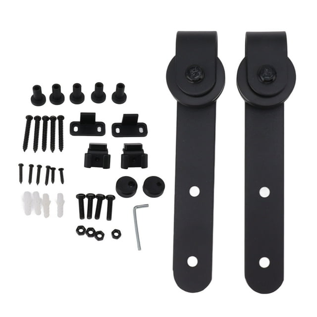 Kit de herrajes para puertas corredizas de Granero de acero al carbono, herrajes para rieles de suspensión para puertas de Granero para gabinetes