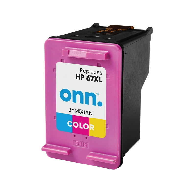 Onn+ HP 67XL Tri-Color High Yield Remanufactured Ink Cartridge for