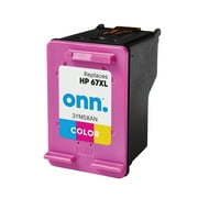 onn. 67XL HP High Yield Remanufactured Ink Cartridge, Tri-Color - Eco-Friendly