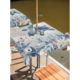 thumbnail image 2 of Outdoor Tablecloth with Umbrella Hole for Patio/Picnic/Party/Camping, Blue Turtle Coastal Waterproof Table Cloth Square Cover Washable, Beach Starfish Nautical Coral Vintage (54"x 54"), 2 of 8