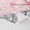 thumbnail image 5 of Homewish Dreamy Glitters Print Twin Quilt Set for Girls, Pink Bling A Letter Twin Coverlet Set, 5 of 7