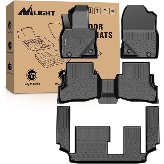 Nilight Floor Mats for Mazda CX-9 CX9 (7 Seat Only) 2016 2017 2018 2019 2020 2021 2022 2023 All Weather Custom Fit Heavy Duty Floor Liners