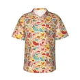 thumbnail image 1 of Fotbe Colorful Chicken Camisa Hawaiana para Hombre Unisex – Camisa Casual de Verano con Botones de Manga Corta de Algodón y Lino,XX-Large, 1 of 7