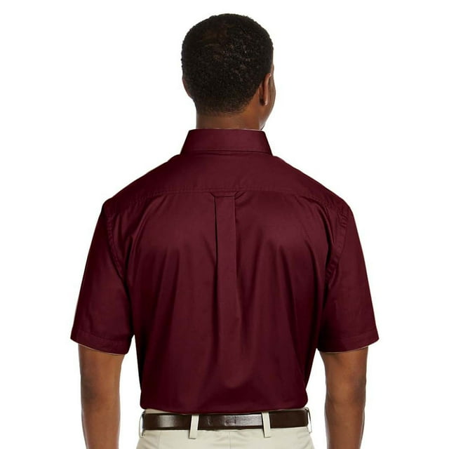Harriton Chemise à Manches Courtes en Sergé pour Hommes Easy BlendTM avec Libération de Taches