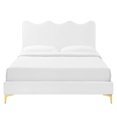 thumbnail image 6 of Platform Bed Frame, Full Size, White, Velvet, Bedroom, Modern Contemporary Boutique HB35288, 6 of 12