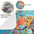 thumbnail image 2 of Owls Colorful Trees Dish Drying Mat Dish Drainer Rack Mats Water Absorbent Non-Slip Easy Clean Heat Resistant for Kitchen Counter, 2 of 8