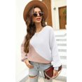 thumbnail image 2 of Women Sweaters-Oversized Chunky Knit Color Block Drop Shoulder Batwing Sleeve Pullover Sweater Tops, 2 of 6