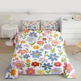 thumbnail image 2 of Feelyou Cute Floral Kids Bedding Comforter Set, Kawaii Spring Flower Twin Comforter Sets, Cartoon Blossoms Reversible Bedding Set, Lightweight Room Decor, 2-Piece, 2 of 8