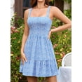 thumbnail image 5 of Sociala Womens Adjustable Straps Dress with Pockets Cute Sleeveless High Waist A-line Sundress Built-in Bra, 5 of 10