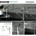 thumbnail image 5 of Kingston Brass KS4706RKX Webb Deck Mount Pot Filler Faucet with Knurled Handle, Polished Nickel, 5 of 5