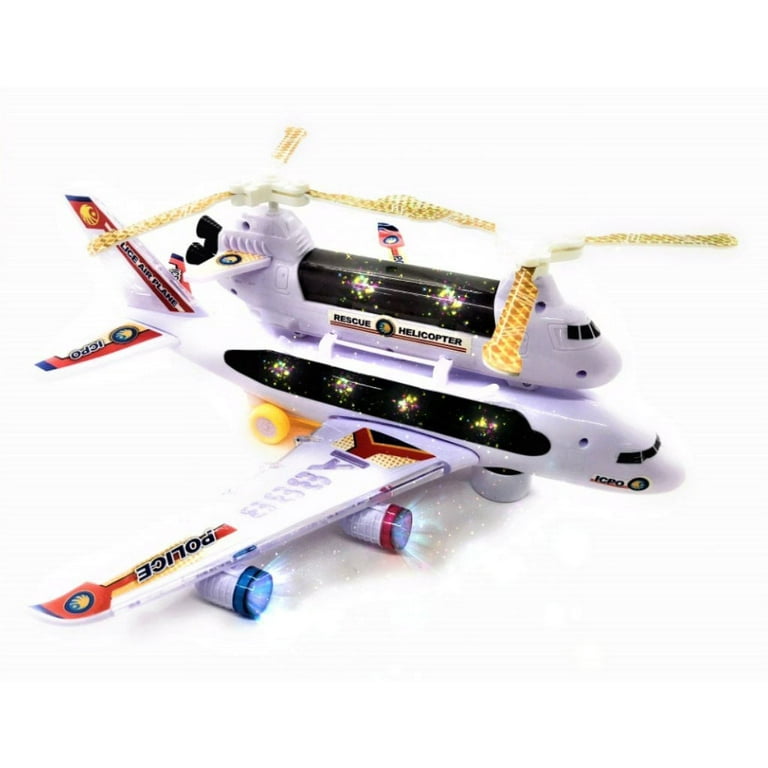 PlayWorld Police Airplane - 4D Flashing Lights - White - Walmart.com