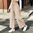 thumbnail image 4 of cocolona Womens Casual Loose Athletic Pants Elastic Waist Drawstring Wide Leg Gym Workout Trousers with Pockets, 4 of 5