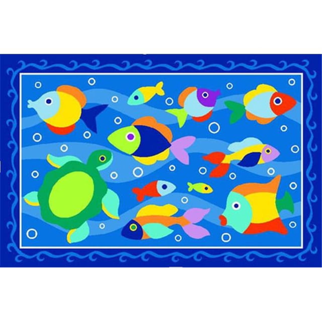 LA Rug OLK-023 1929 Collection Olive pour Enfants - Tapis Poisson Mince - 19 x 29 Pouces