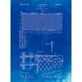 thumbnail image 2 of Borders, Cole 12x14 White Modern Wood Framed Museum Art Print Titled - PP181- Faded Blueprint Tennis Net Patent Poster, 2 of 4