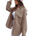 thumbnail image 4 of Lilgiuy Women Jacket Solid Jacket Button Pocket Turndown Neck Warm Medium And Long Jacket for Tennis Running, 4 of 5