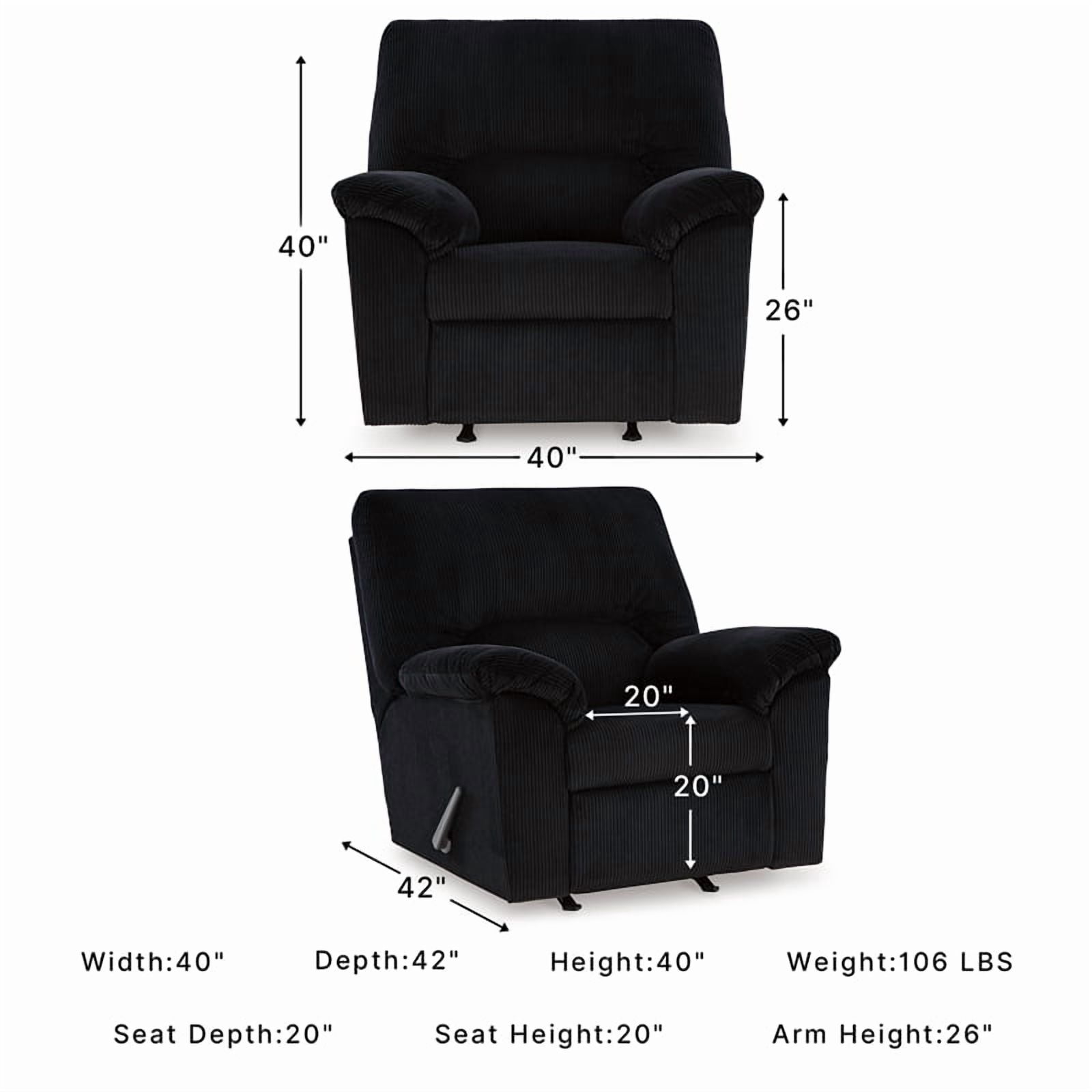 Signature Design by Ashley Furniture SimpleJoy Onyx Recliner