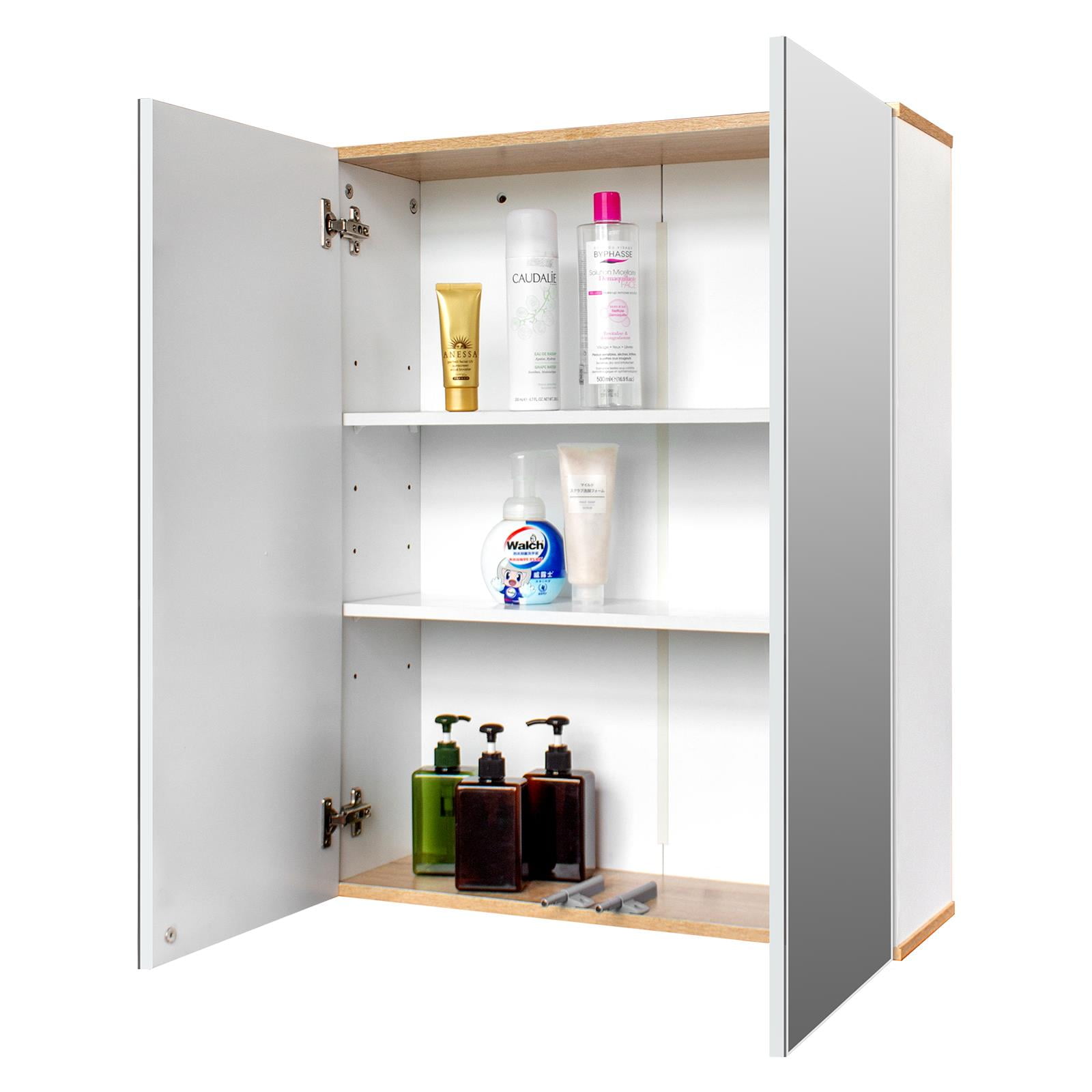 VIAGDO Wall Cabinet Bathroom Storage Cabinet Wall Mounted with Adjustable Shelves Inside, Double Door Medicine Cabinet, Utility Cabinet Organizer
