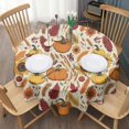 thumbnail image 3 of Fall Pumpkins Sunflowers Autumn Pattern Round Tablecloth 60" X 60",Wrinkle Wipeable Table Cloth for Kitchen Dining Room Picnic Patio Party, 3 of 6