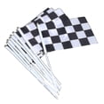 thumbnail image 1 of 50pcs Black And White Checkered Hand Flag Racing Polyester Flags, 1 of 5
