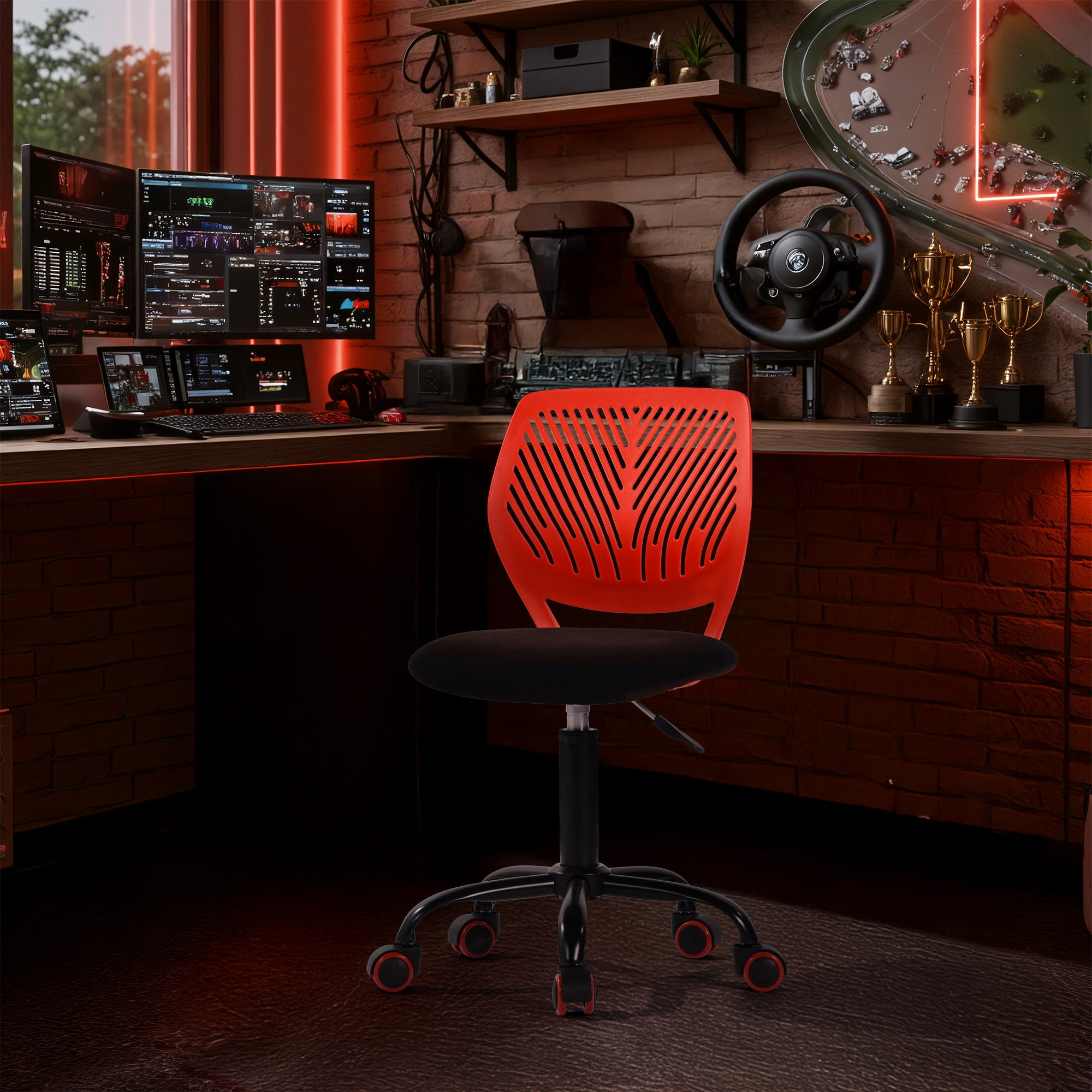 Homy Casa Black Adjustable Swivel Video Game Chair for Gaming, Study, Home Office