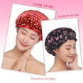 thumbnail image 5 of HEQUSIGNS 6PCS Waterproof Shower Cap, Double Layer Reusable Satin Hair Cap, Adjustable Elastic Band Cap for Women Girls, 5 of 8