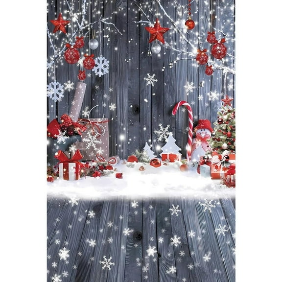 Christmas Photography Background Snowflakes Red Party Decoration Kids Party Supplies Photo Studio Background Backdrop Winter
