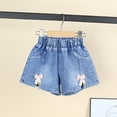 thumbnail image 2 of Wxirdiow Jean Shorts for Toddler Girls Toddler Girls Summer Cozy Casual Ripped Jeans Shorts Baby Kids Solid Color Daily Wear Denim Short Pants Light Pink Size,5-6 Years, 2 of 4